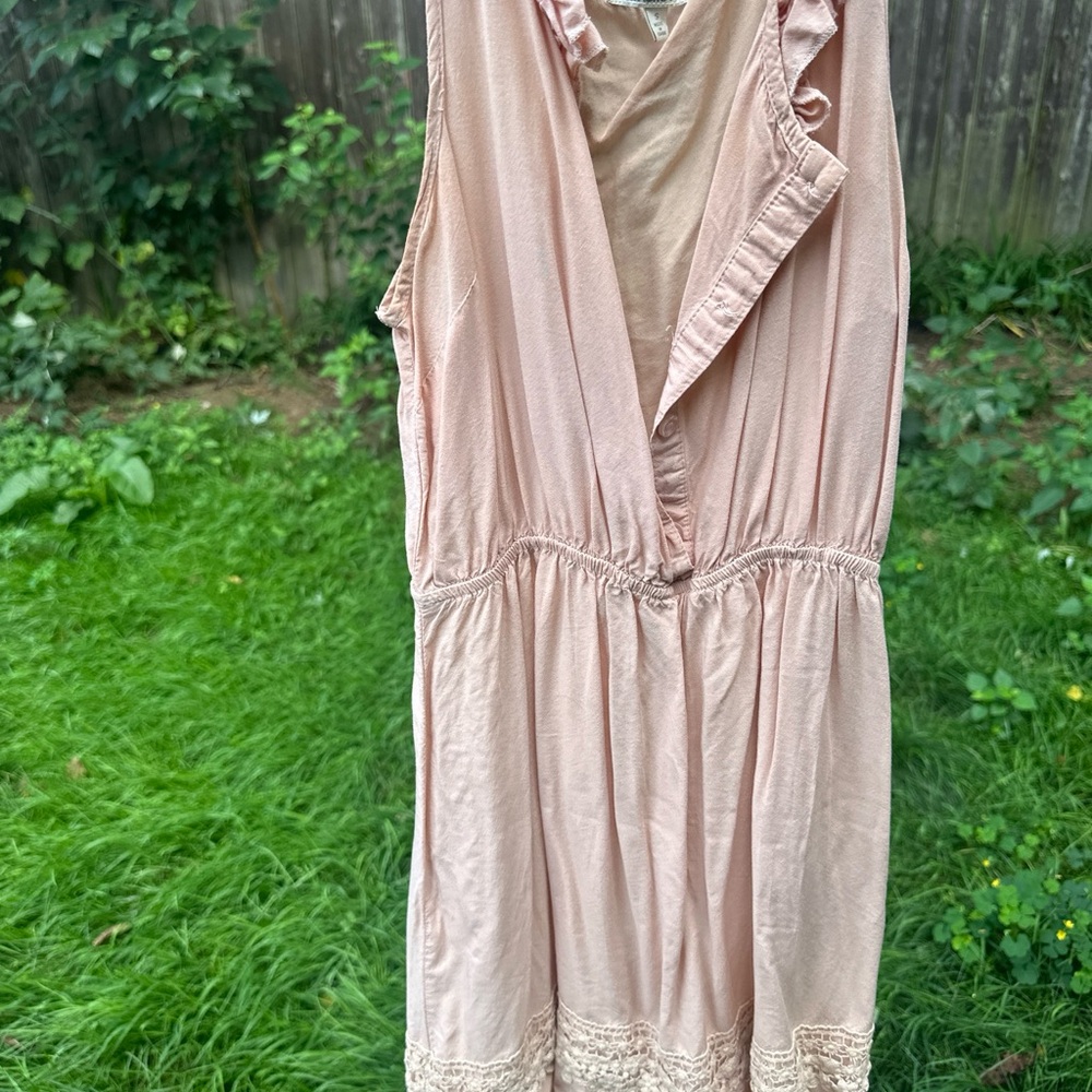 Pink Sleeveless Dress with Ruffle Detail